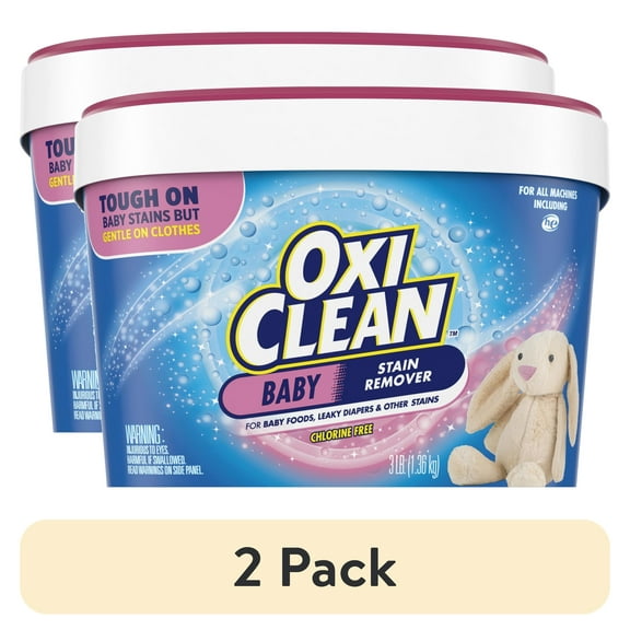 (2 pack) OxiClean Versatile Baby Laundry Stain Remover and Baby Stain Soaker, 3 lb