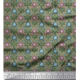thumbnail image 1 of Soimoi Rayon Fabric Leaves & Floral Artistic Print Sewing Fabric Yard 56 Inch Wide, 1 of 3