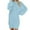 Sky Blue, variant on Blczomt Long Sleeve Womens Dress Blue Casual Mini Dress Crew Neck Loose Fit Plain Fuzzy Dresses