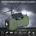 thumbnail image 1 of Radio de emergencia verde, manivela Solar de 5000mah, Radio portátil Am/fm/noaa Sos con linterna y lámpara de lectura, cargador de teléfono móvil, 1 of 5