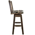 thumbnail image 5 of Homestead Collection Counter Height Barstool w/ Back & Swivel, Woodland Upholstery w/ Laser Engraved Elk Design, 5 of 5
