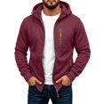 thumbnail image 2 of Vxararl Zip Up Hoodies for Men Long Sleeve Sweatshirt Tactical Jackets with Zipper Pockets Casual Fashion Sports Hooded Jacket Tops Zip Up Hoodie Men Red S, 2 of 4