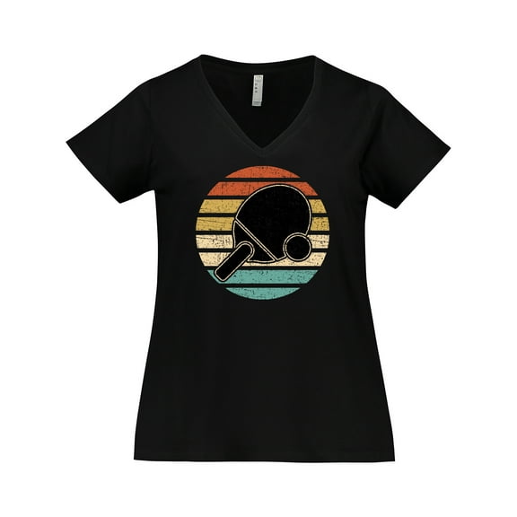 Inktastic Table Tennis Ping Pong Women's Plus Size V-Neck T-Shirt