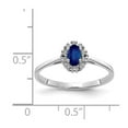 thumbnail image 3 of 14K White Gold Ring Band Gemstone Sapphire Oval Blue Diamond Round, 3 of 3