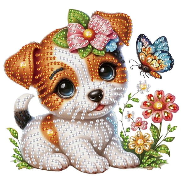 Diamond Painting Kit, Creative Diamond Art in Special Shapes like Flowers and Puppies, for Home Decor and Gifts 6.69 x 6.69 in