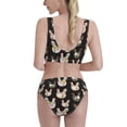 thumbnail image 3 of Picia Flowe Rooster Women's High Waisted Bikini Scoop Neck Swimsuit Two Pieces Bathing Suit-Large, 3 of 8