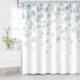 thumbnail image 2 of Floral Shower Curtain, Blue and Gray Shower Curtain, Weeping Flower Shower Curtain with 12 Hooks Light Blue Simple Shower Curtain for Bathroom, Light Grey Waterproof Decorative, 72" W x 84" H, 2 of 6