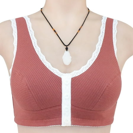

Women s Adjustable Sports Front Closure Extra-Elastic Breathable Lace Trim Bra Note Please Buy One Or Two Sizes Larger