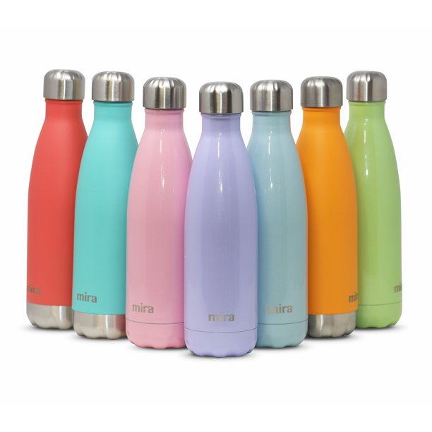 MIRA Stainless Steel Vacuum Insulated Water Bottle Leakproof Double Walled Cola Shape Bottle