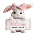 thumbnail image 3 of FEOLGEHLY Spring Summer Welcome Easter Door Sign Wooden Bunny Hanging Sign Truck Door Hanger with Rope Colorful Easter Themed Hanging Decoration for Front Porch Home Wall Decor, White, 3 of 7