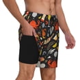 thumbnail image 2 of Yiaed Seafood And Drinks Print Mens Swim Trunks Bathing Suit Compression Liner Beach Swim Shorts Swimwear Quick Dry Zipper Pocket No-Chafing Board Short-X-Large, 2 of 6