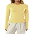 thumbnail image 1 of Chemises Décontractées pour Femmes Manches Longues Couleur Unie Col Rond, 1 of 5