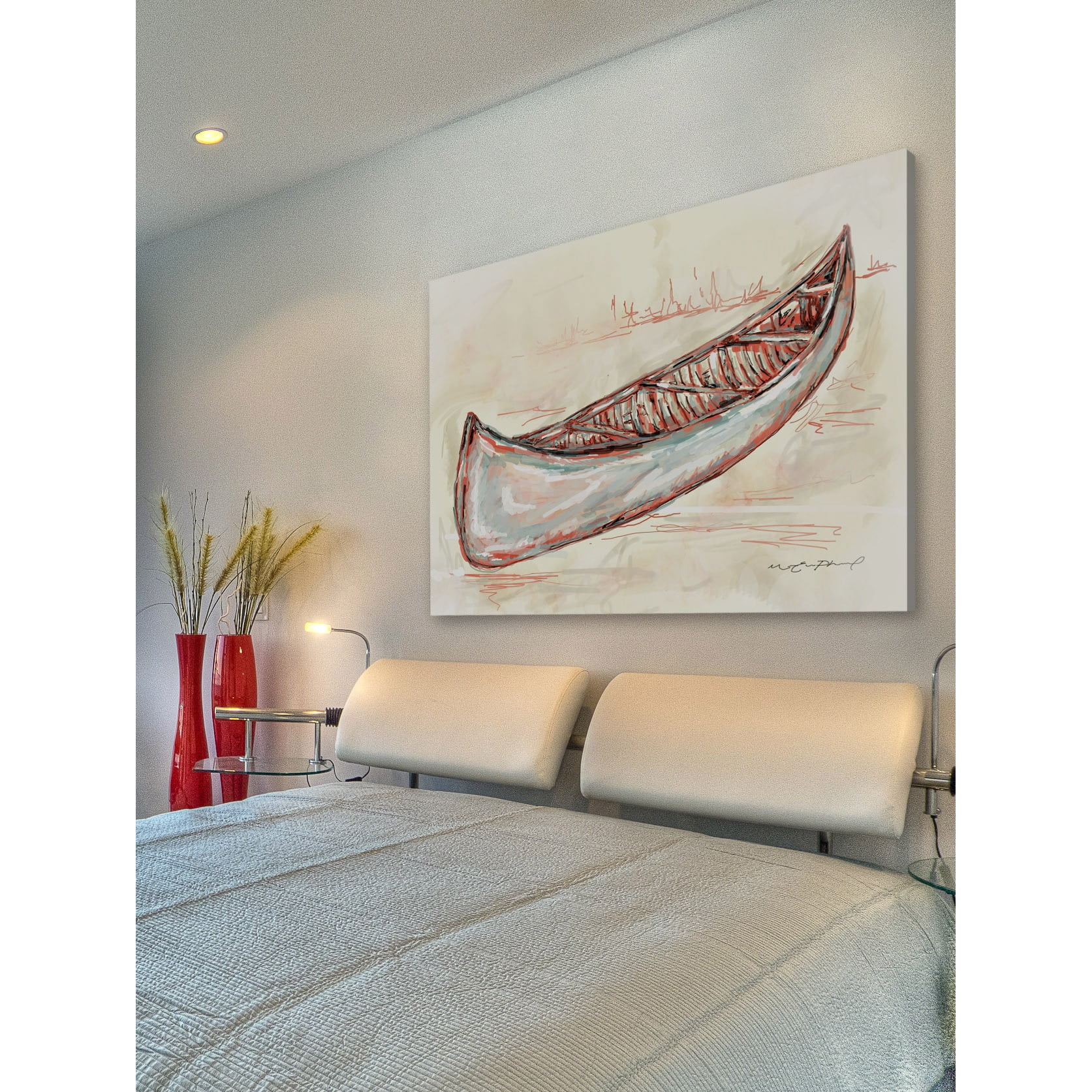 Marmont Hill "Canot 2e Travail" by Marie-Eve Pharand Painting Print on Wrapped Canvas