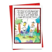 Hysterical Valentine's Day Paper Card with 5 x 7 Inch Envelope (1 Card) Snake Bit - Forest Ranger Exposing Himself to Colleague