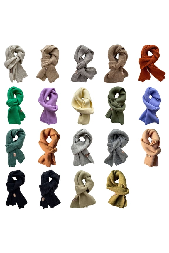 Womens Warm Winter Windproof Scarves Unisex Korean Style Scarf for Outdoor Pure Color