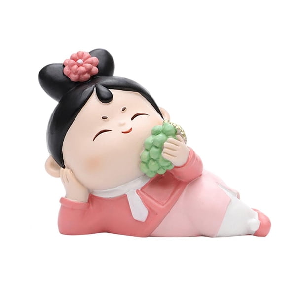 Figura decorativa de resina para escritorio, diseño de princesa de la dinastía Qing china. Los 7x4x5.5CM