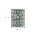 thumbnail image 4 of 6' X 9' Navy And Ivory Geometric Power Loom Stain Resistant Area Rug, 4 of 8