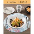 thumbnail image 3 of 13 Inch Round Placemats Set of 4, Blue Jellyfish Octopus Non Slip Heat Insulation PP Table Mats, Beach Nautical Ocean Coral Seahorse Washable Place Mats for Kitchen Dining Party Table Decor, 3 of 7