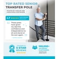 thumbnail image 4 of Stander Wonder Pole with Rotating Single Grab Bar, Tension Mounted Floor to Ceiling Transfer Pole for Seniors & Elderly Adults, No-Drill Support Rail with Assist Handle for Home & Bath Safety, Black, 4 of 10