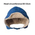 thumbnail image 2 of Gorro de invierno unisex para bebés y niños pequeños, gorro para clima frío para niños y niñas, gorro pequeño de algodón con forro de sherpa, azul, 2 of 5