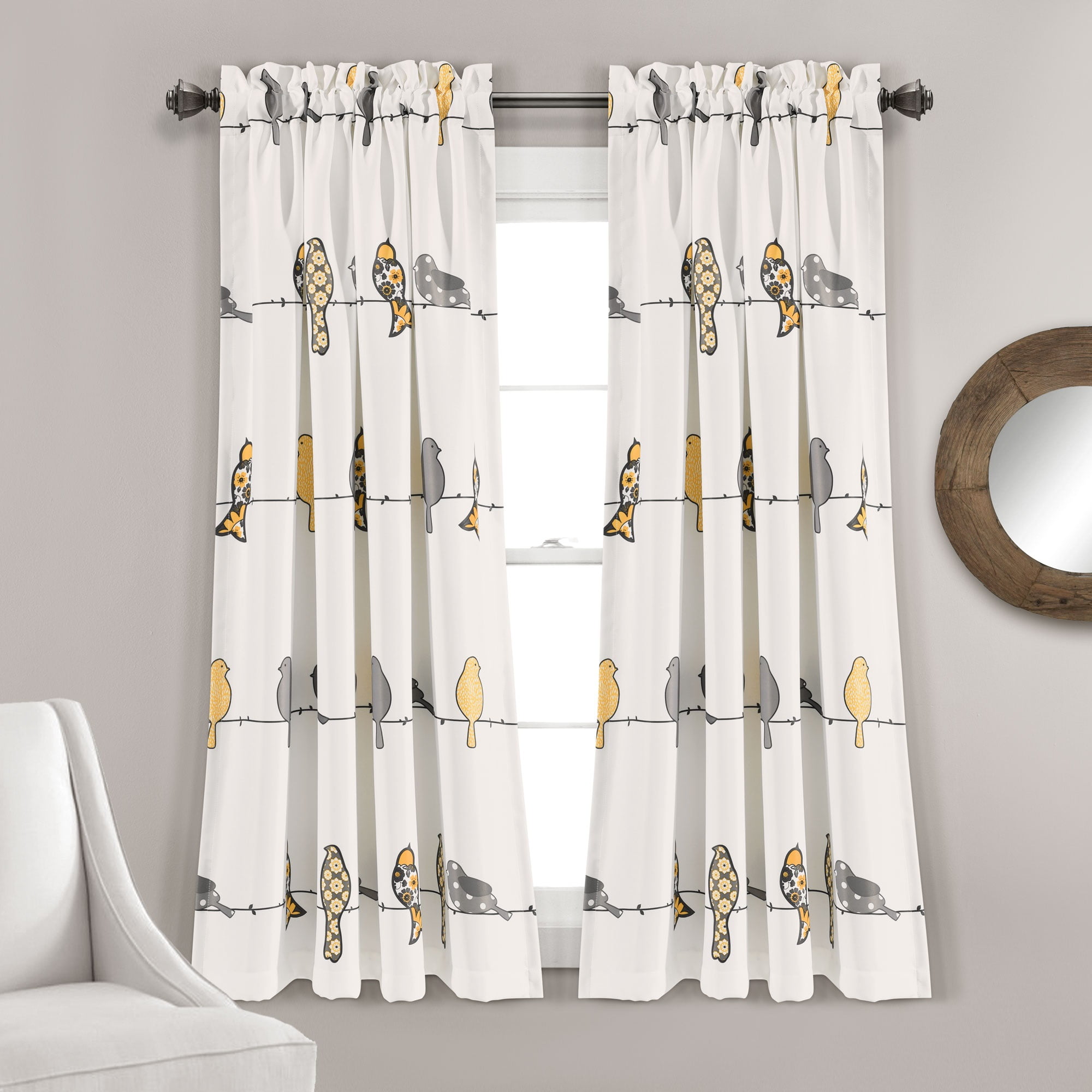 x Details about   Lush Decor Rowley Shower Curtain-Floral Animal Bird Print Design for Bathroom 