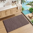 thumbnail image 4 of Frabe Luxury Bathroom Rug, Ultra Soft Plush Quick-Dry Shower Mat with Braided Design, Non-Slip Absorbent Thick Chenille for Bathtub and Laundry, Brown 24"x43", 4 of 10