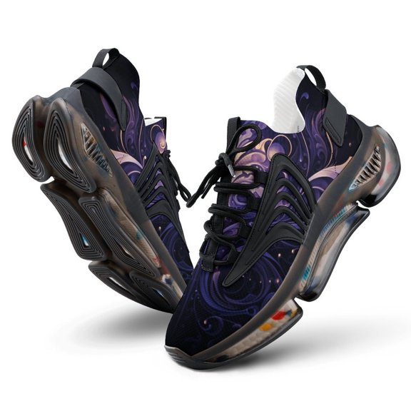 2024 Abstract Flowers Women Or Men Lace Up Flat Sneakers Female Mesh Walking Footwear