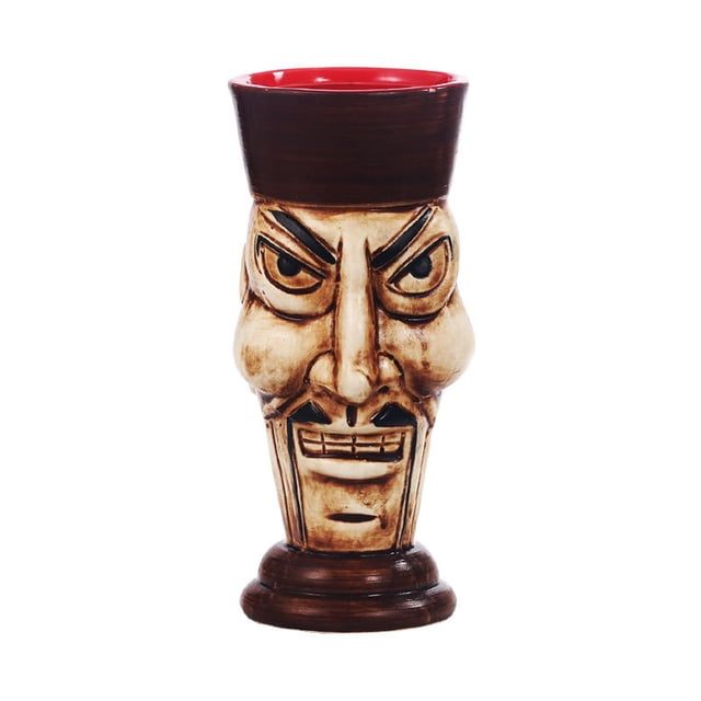 Taza Tiki de cerámica Tribal Warrior Face, copa de cóctel de 350 ml