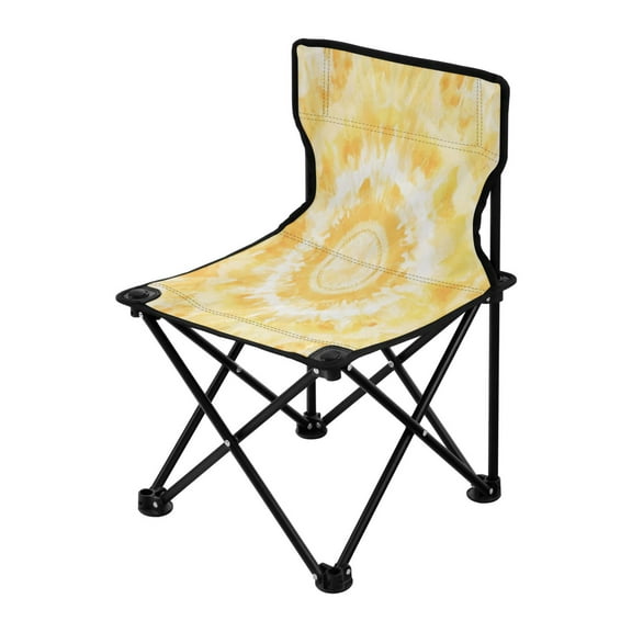 Outdoor Folding Chair 14.46x14.46x22.83 Inches, Camping Folding Chair Easy to Carry Ideal for Outdoor Picnics Camping Park Fishing Pretty Yellow Tie Dye