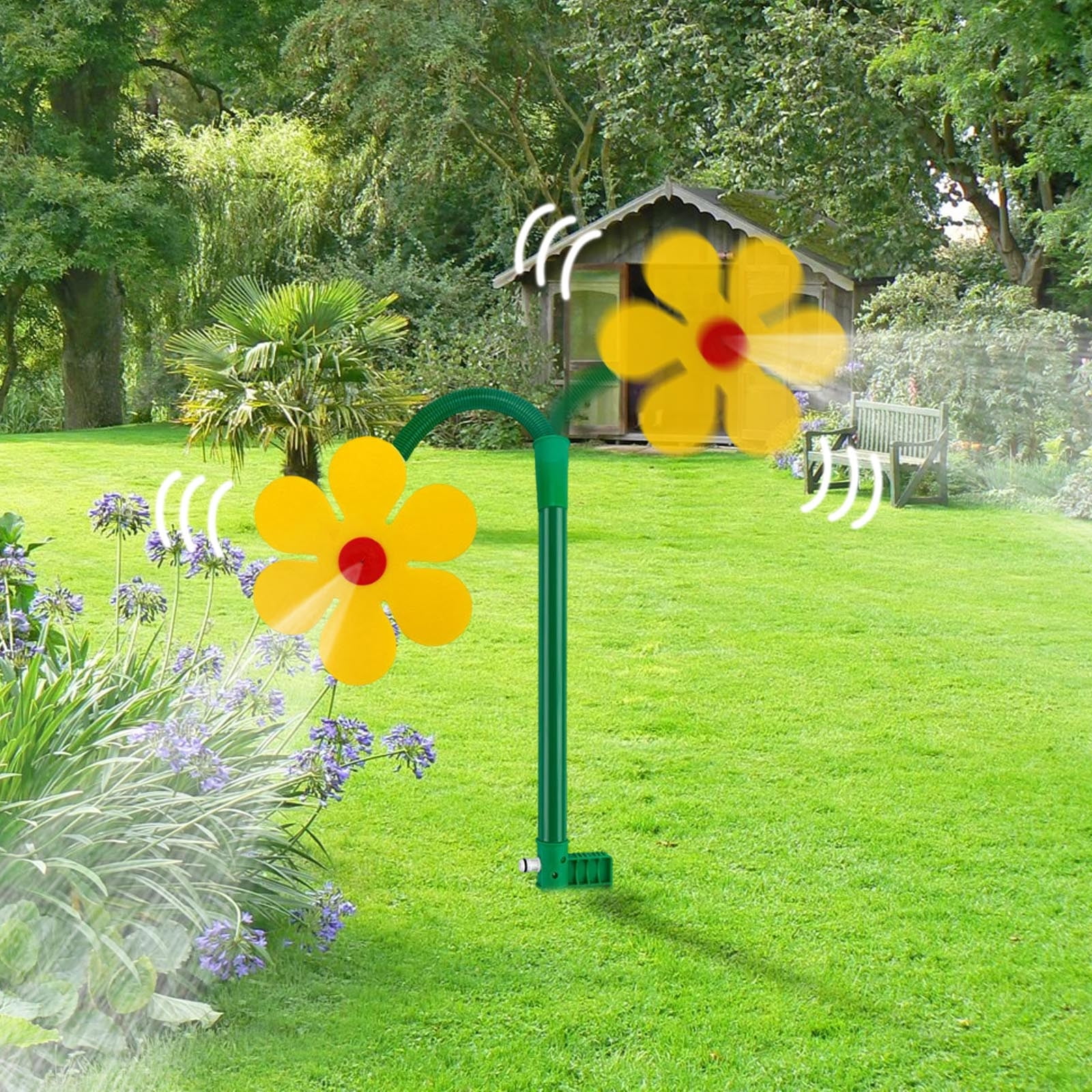 2026 NEW Crazy Daisy Sprinkler Crazy Dancing Flower Water Sprinklers Funny 360° Rotating Sun Flower Dancing Daisy Lawn Sprinkler for Yard Watering