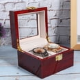 thumbnail image 4 of Con Organizador De Caja De Reloj De Textura Fina Para Hombres, Caja De Reloj Duradera Anticorrosión De 2 Rejillas, Protección De Almacenamiento De Relojes Larga Vida útil Para, 4 of 7