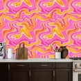 thumbnail image 2 of Peel and Stick Wallpaper 17.7in x 9.8ft Psychedelic swirl seamless style liquid Contact Paper Vinyl Waterproof Self Adhesive Wall Paper for Bedroom Shelf Cabinet Renter Friendly, 2 of 8