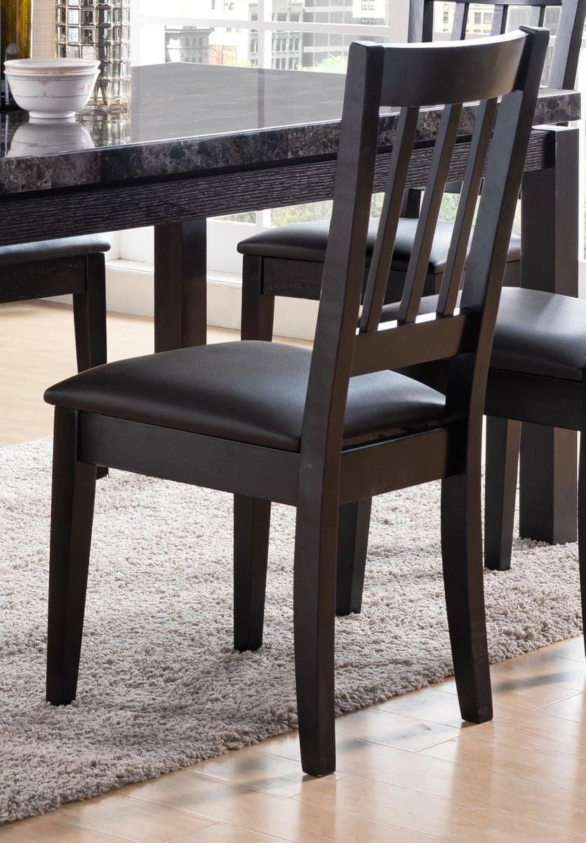 FC Design Slat Back Wood Dining Chair with Upholstered Seat in Red