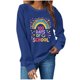 thumbnail image 2 of Uootdi 100 Days of School Long Sleeve Shirts for Women Womens Teacher Graphic Tops Happy 100 Days of School Sweatshirt Gift, 2 of 6