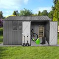 thumbnail image 2 of 10ft x 8ft Outdoor Storage Sheds, Metal Waterproof Tool Sheds with Aluminum Frames & Window & Punched Vents & Hinged Lockable Doors, Heavy-Duty Sheds Unit for Patio Storage, Chicken Coop,, 2 of 7