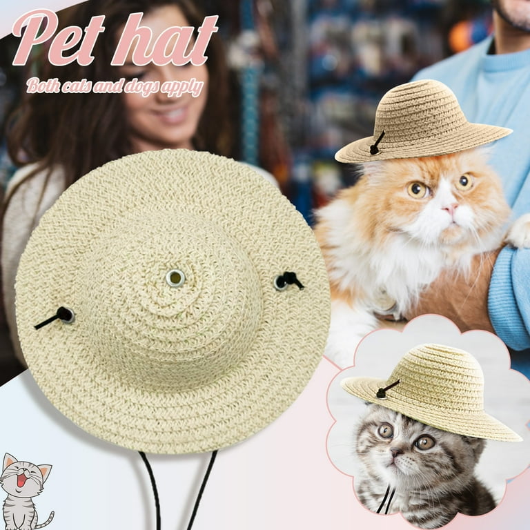 Straw hat pet shade for cats and dogs Straw hat pet shade for cats and dogs