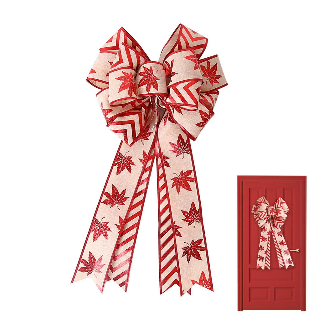 Leking Christmas Tree Bow Extra Large & Red Christmas Bows with Double Layers Home Decor for