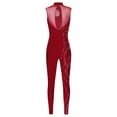 thumbnail image 4 of Jowowha Women's Sparkle Gymnastics Unitard One Piece Slim Fit Dance Bodysuits Figure Skating Jumpsuit Burgundy XL, 4 of 7