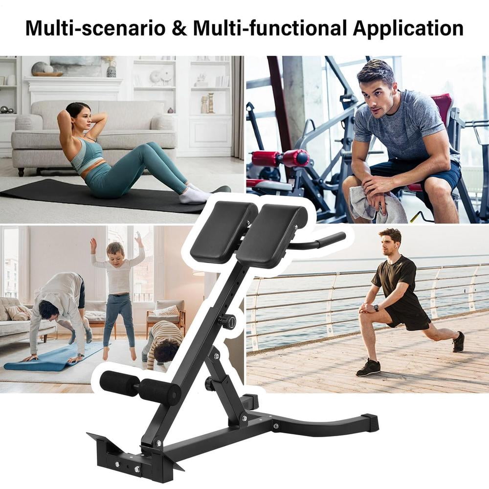 Roman Chair, Back Extension Bench Machine, Angle & Height Duals Adjustable Hyperextension Bench, 330 Lbs Weight Capacity, Back Exercise Equipment, Foldable For Home Gym, Men Women, Full Body