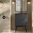 thumbnail image 2 of Bosse 24" Freestanding Bathroom Vanity in Black Oak with Black Sink Top, 2 of 11