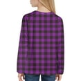 thumbnail image 6 of idosla Long Sleeve Shirts for Girls Striped Color Block Blouses Crewneck Loose Tuinc Tops Comfy Spring Basic Pullover Tee (Purple, 18-24 Months), 6 of 8