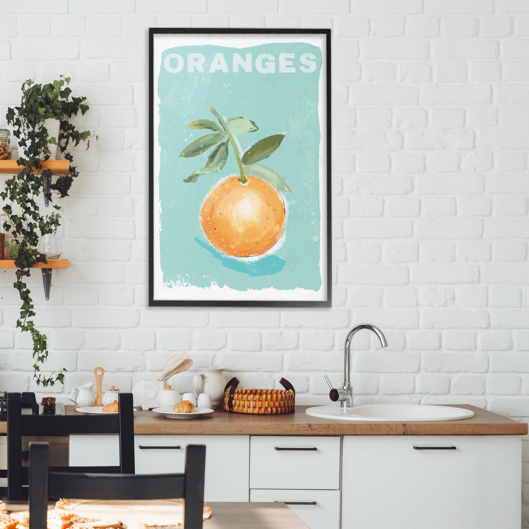 Stupell Industries Orange Twist Motif Black Framed Giclee Art, design by Chad Barrett