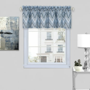 Achim Avery Polyester Light Filtering Curtain Valance, Ice Blue, 58" x 14"
