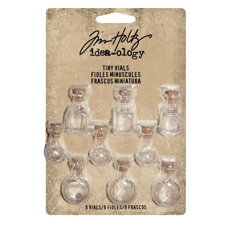 Tim Holtz idea-ology Assorted Shapes Tiny Vials, 9 (The Best Of Miyazaki Collection 9 Pack)