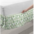 thumbnail image 2 of Cactus Bed Skirt, Doodle Style Cartoon Floral Arrangement Spring Season Mexican Culture, Elastic Bedskirt Dust Ruffle Wrap Around for Bedding Decor, 4 Sizes, Fern Green Apple, by Ambesonne, 2 of 2