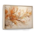 thumbnail image 2 of Designart "Whirling Leaves in Beige and Yellow I" Abstract Botanicals Floater Framed Canvas Art Print, 2 of 7