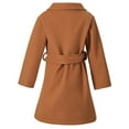 thumbnail image 4 of Mercatoo Girls Dress Coat Lapel Wool Blend Long Winter Jackets with Pockets&Belt Kids Mid-Long Notch Buttoned Outwear, 4 of 8