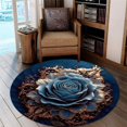 thumbnail image 3 of Binary Code Round Area Rug, digital numbers circle carpet for study or home office, soft washable non-slip floor mat, coder nerd décor, 3 of 6