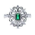 thumbnail image 2 of BERRICLE Sterling Silver Vintage Inspired Art Deco Cubic Zirconia CZ Filigree Fashion Ring for Women, Rhodium Plated Size 4, 2 of 11
