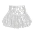 thumbnail image 4 of Raenseen Jupe Mini à Paillettes Y2K pour Femmes, Scintillante et Brillante, Taille Haute, Concert, Festival, Rave, Argent, TG, 4 of 4